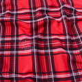 Red Tartan Check High Stretch Crepe Fabric