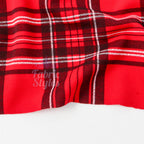 Red Tartan Check High Stretch Crepe Fabric