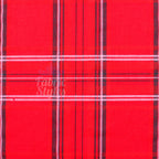 Red Tartan Check Polyester Elastane 2 Way Stretch Fabric 240gsm