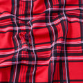 Red Tartan Check Polyester Elastane 2 Way Stretch Fabric 240gsm