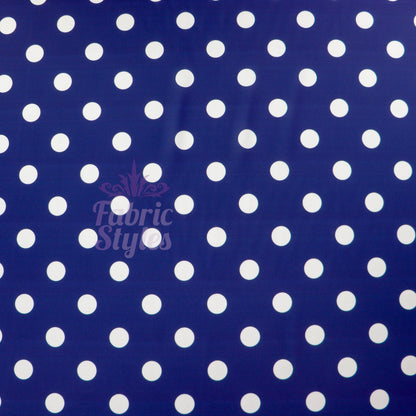 Navy Polka Dot Scuba Fabric