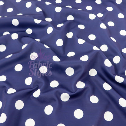 Navy Polka Dot Scuba Fabric