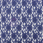 Navy Blue Floral Lace Dress Fabric