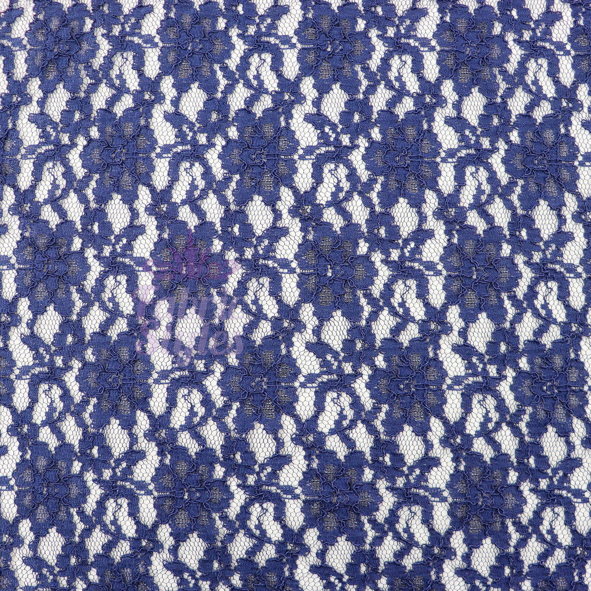 Navy Blue Floral Lace Dress Fabric