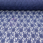 Navy Blue Floral Lace Dress Fabric