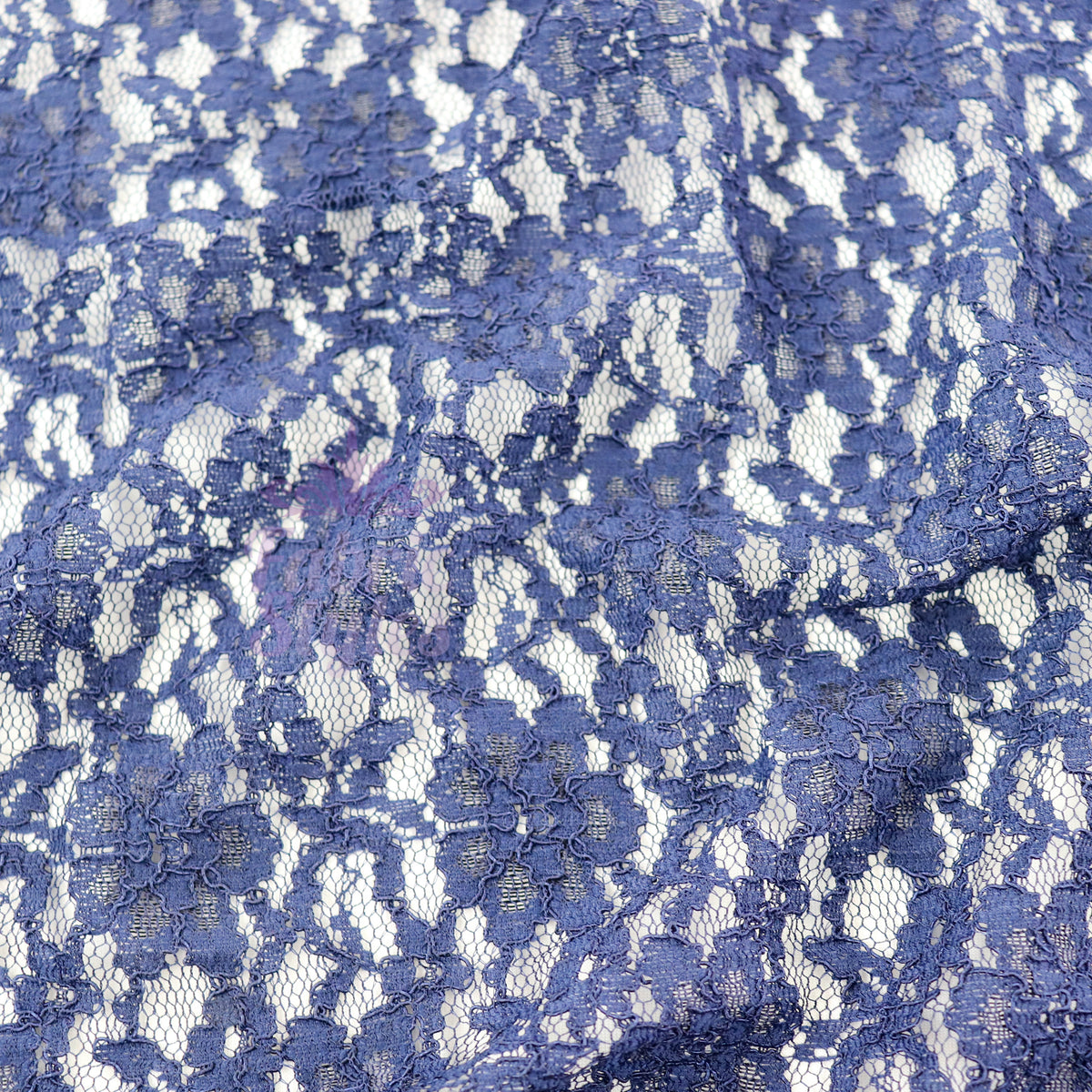 Navy Blue Floral Lace Dress Fabric