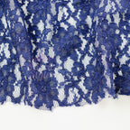 Navy Blue Floral Lace Dress Fabric