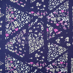 Navy Geometric Floral Pink Ditsy Viscose Elastane Fabric