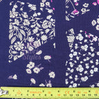 Navy Geometric Floral Pink Ditsy Viscose Elastane Fabric