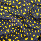 Navy Animal Print Fabric Yellow Black Spots Viscose Elastane Fabric