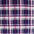 Navy Tartan Pink White Plaid Print Viscose Elastane Fabric
