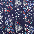 Navy Geometric Floral Ditsy Viscose Elastane Fabric