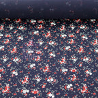 Red Ditsy Floral Viscose Elastane Fabric