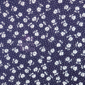 Navy Floral Small White Flowers Viscose Elastane Fabric