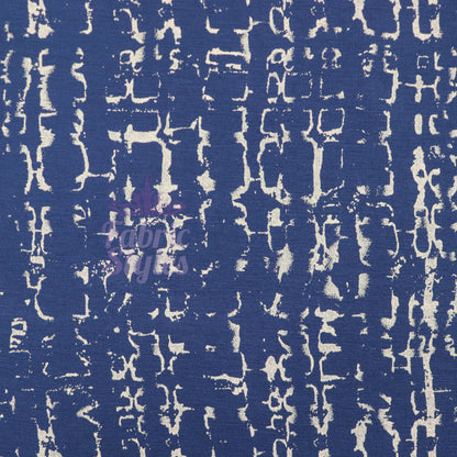 Navy Melange Tie Dye Viscose Elastane Fabric