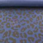 Navy Leopard Black Animal Spots Viscose Elastane Fabric