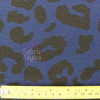 Navy Leopard Black Animal Spots Viscose Elastane Fabric