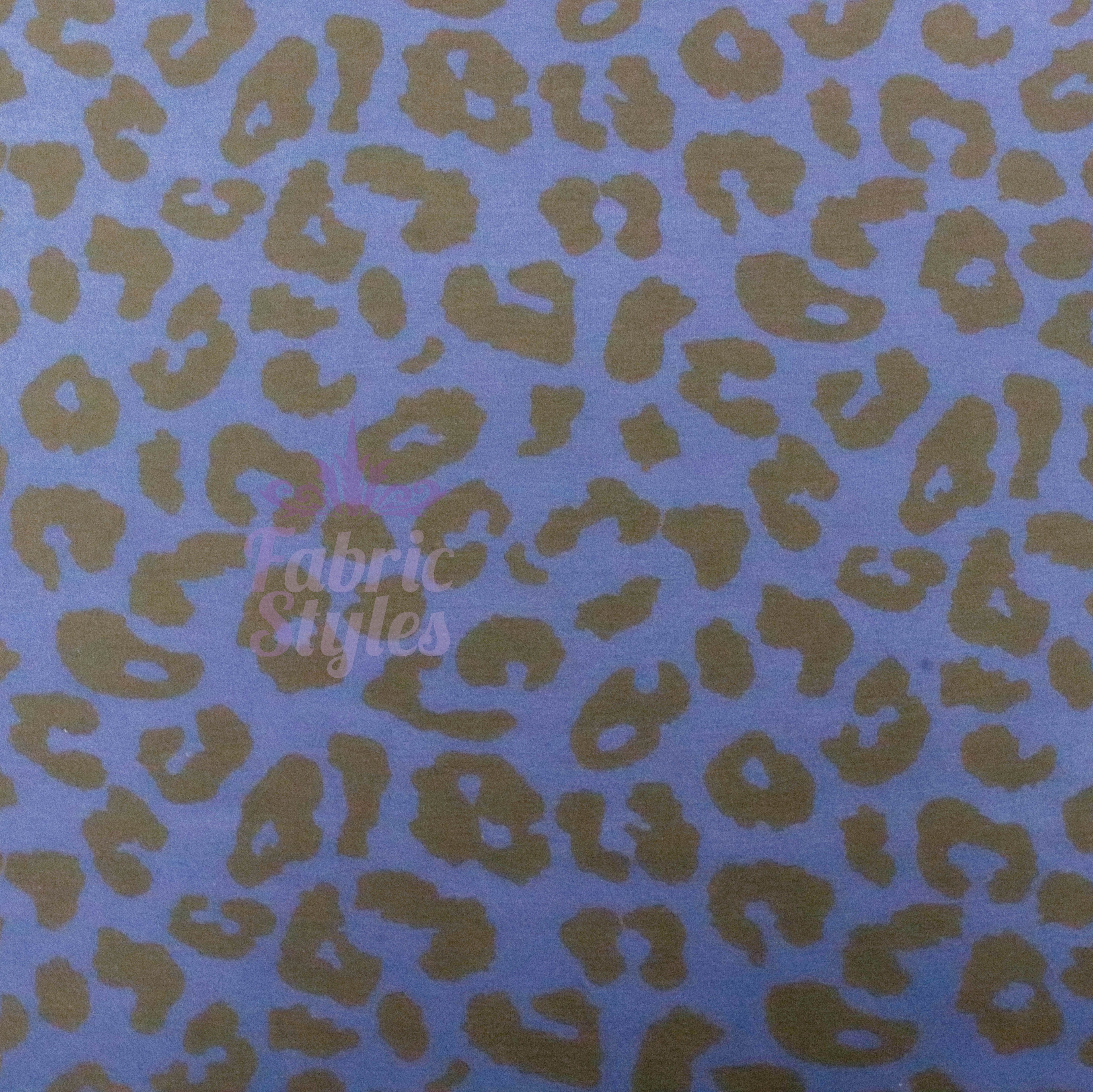 Navy Leopard Black Animal Spots Viscose Elastane Fabric
