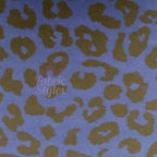 Navy Leopard Black Animal Spots Viscose Elastane Fabric