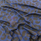 Navy Leopard Black Animal Spots Viscose Elastane Fabric