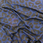 Navy Leopard Black Animal Spots Viscose Elastane Fabric