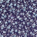 Navy Ditsy Small Floral Blue Roses Viscose Elastane Fabric