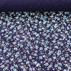Navy Ditsy Small Floral Blue Roses Viscose Elastane Fabric