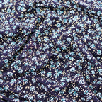 Navy Ditsy Small Floral Blue Roses Viscose Elastane Fabric