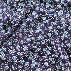 Navy Ditsy Small Floral Blue Roses Viscose Elastane Fabric
