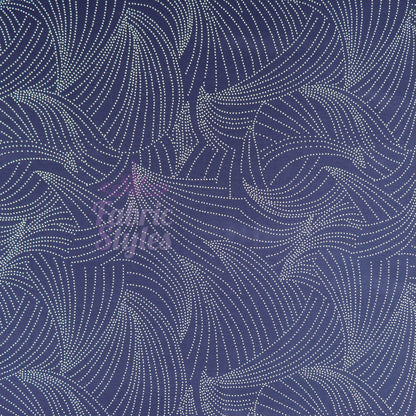 Navy Curve Dot Viscose Elastane Fabric