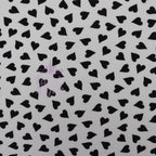 Love Heart Print Black White Viscose Elastane Fabric