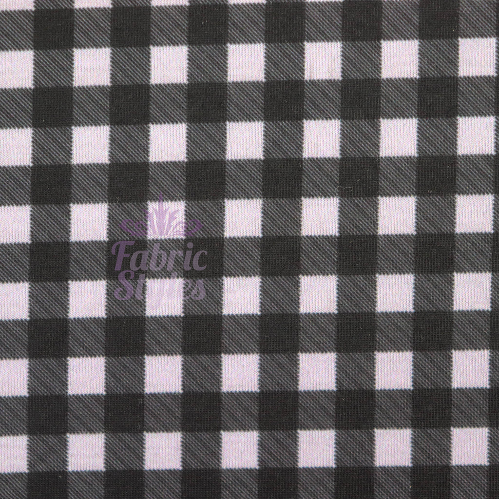 Lilac Gingham Spun Polyester Fabric