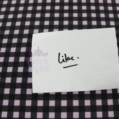 Lilac Gingham Spun Polyester Fabric