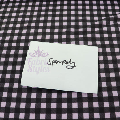Lilac Gingham Spun Polyester Fabric