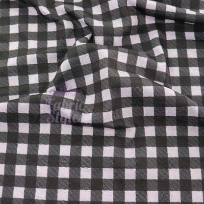 Lilac Gingham Spun Polyester Fabric