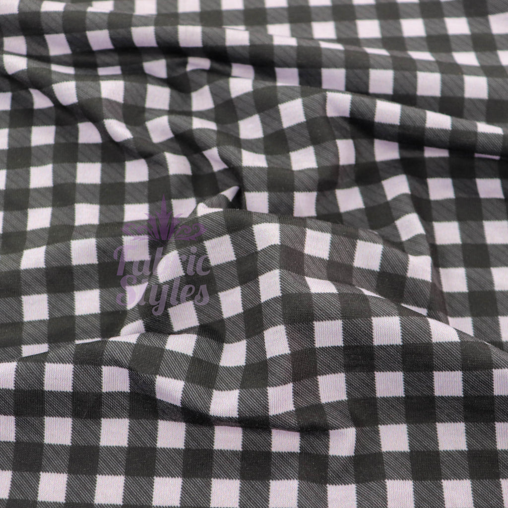 Lilac Gingham Spun Polyester Fabric