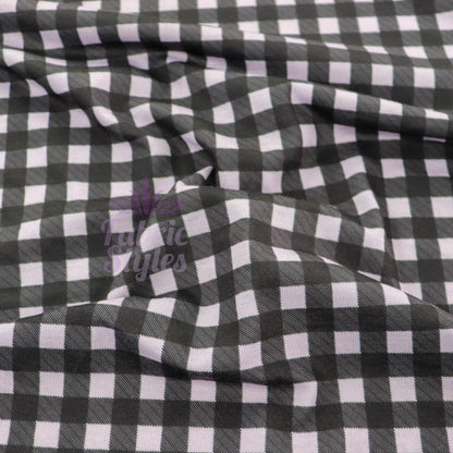 Lilac Gingham Spun Polyester Fabric