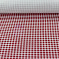Red Gingham Check Viscose Elastane Fabric