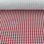 Red Gingham Check Viscose Elastane Fabric