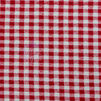 Red Gingham Check Viscose Elastane Fabric