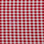 Red Gingham Check Viscose Elastane Fabric