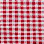 Red Gingham Check Viscose Elastane Fabric