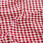 Red Gingham Check Viscose Elastane Fabric