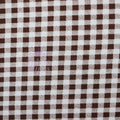 Dark Brown Gingham Check Viscose Elastane Fabric