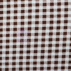 Dark Brown Gingham Check Viscose Elastane Fabric