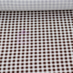 Dark Brown Gingham Check Viscose Elastane Fabric