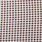 Dark Brown Gingham Check Viscose Elastane Fabric