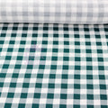 Green Gingham Check Viscose Elastane Fabric