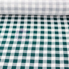 Green Gingham Check Viscose Elastane Fabric