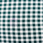 Green Gingham Check Viscose Elastane Fabric